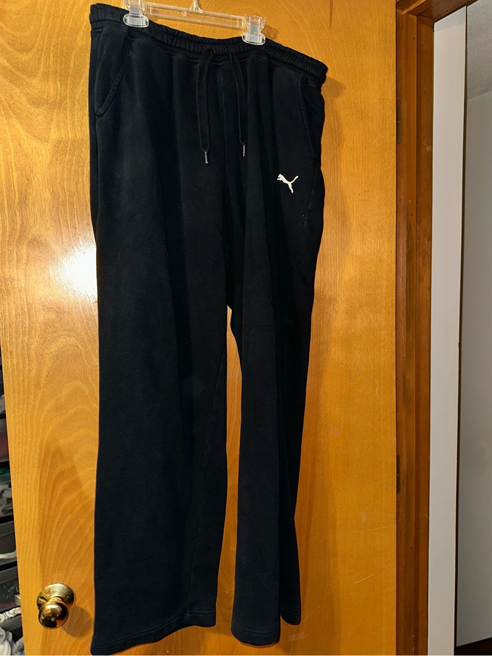 PUMA Essentials Open-Leg Black Sweatpants